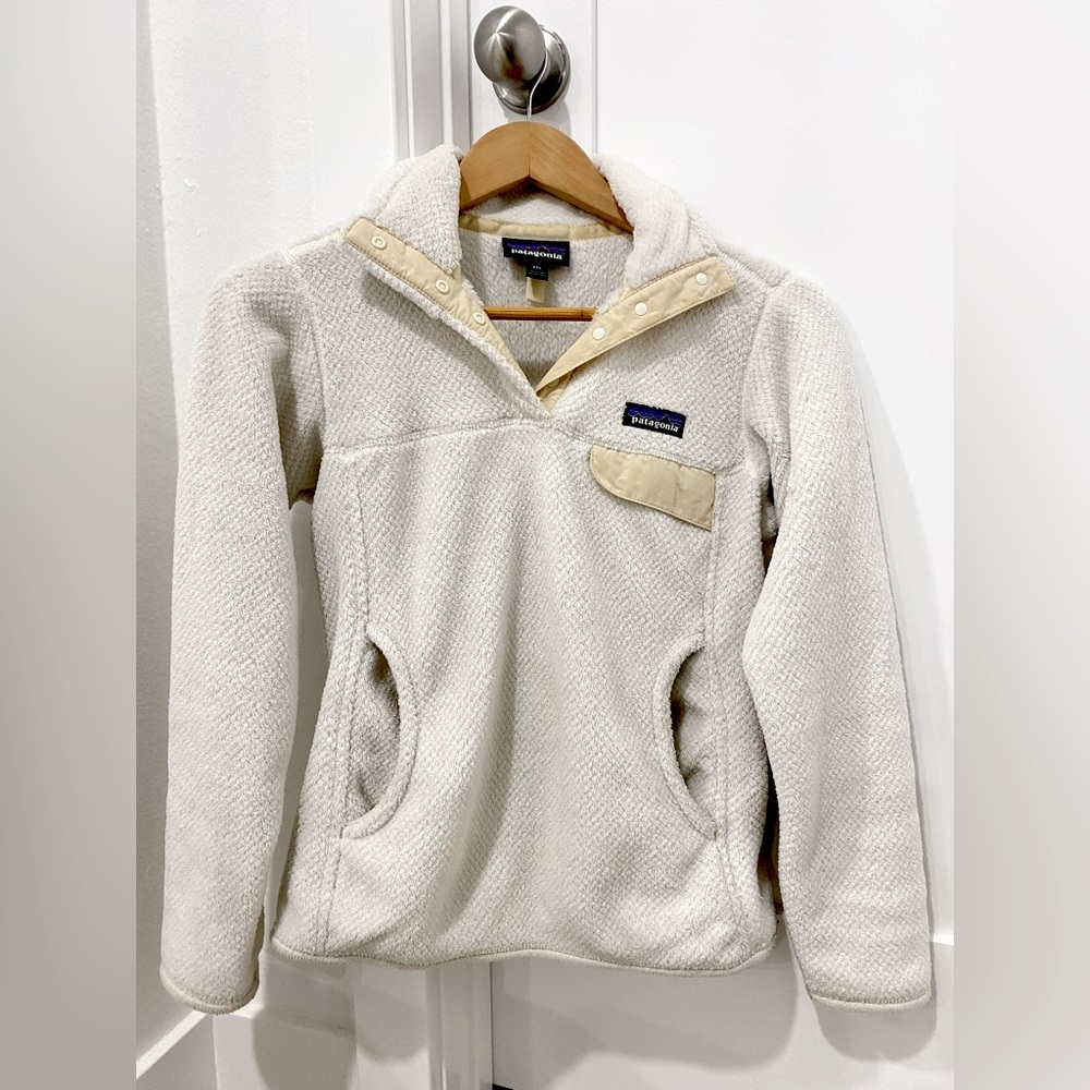 Patagonia Women’s Re-Tool Snap-T Pullover Sweater, XXS, Oyster White